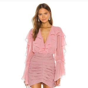 IORANE Muslin Light Blush Pink Ruffle Bodysuit S